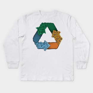 environment Reduce Reuce Recycle Kids Long Sleeve T-Shirt